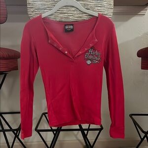 Harley-Davidson Red Long Sleeve Top
